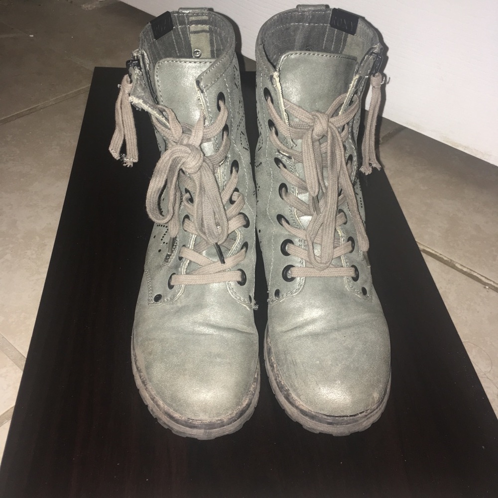 Gunmetal combat boots